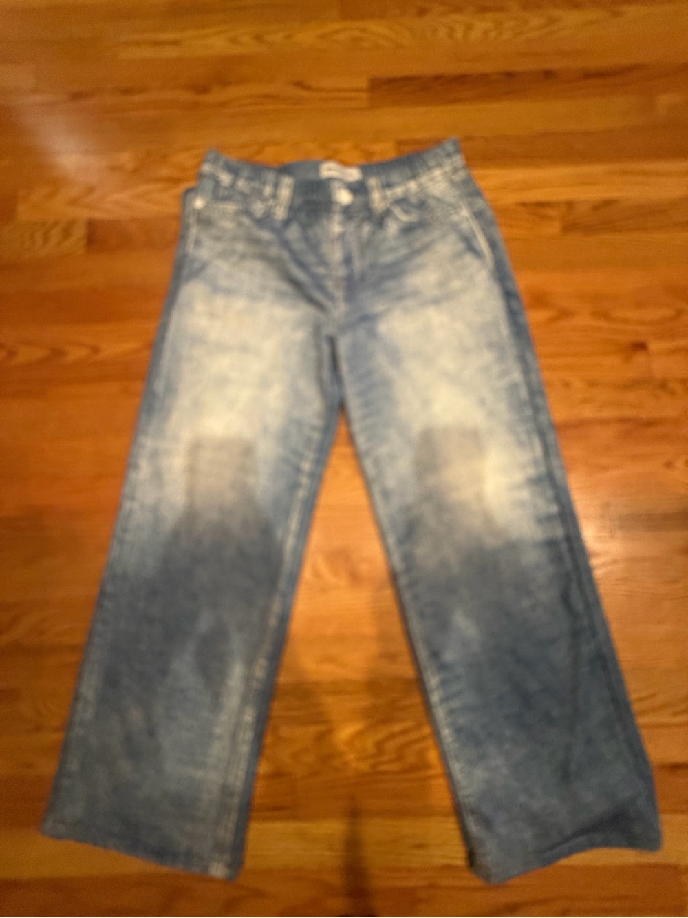 Mila Rosabella acid wash denim-printed sweatpants